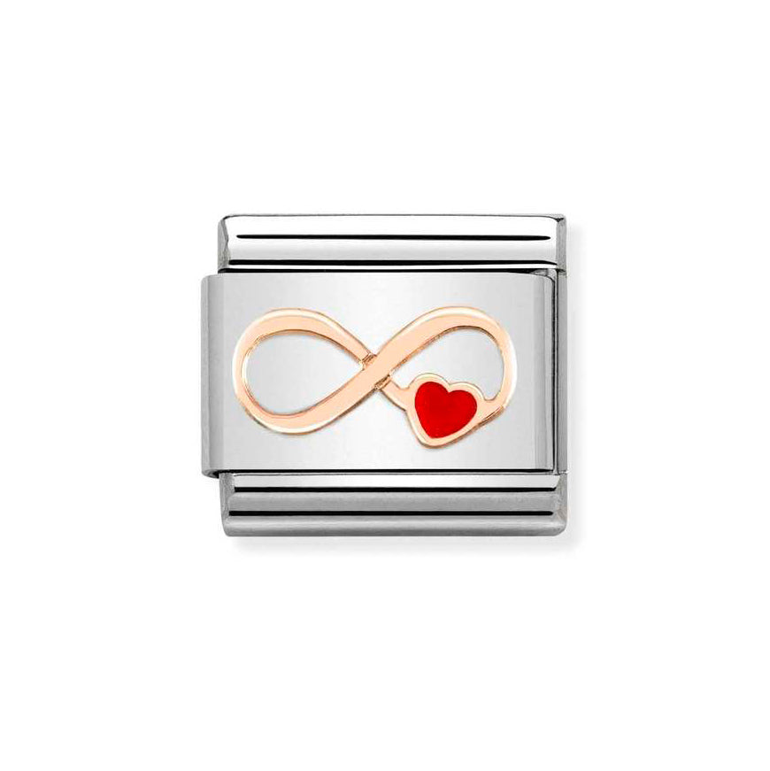 Nomination Rose Gold Composable Classic Infinity Red Heart Charm