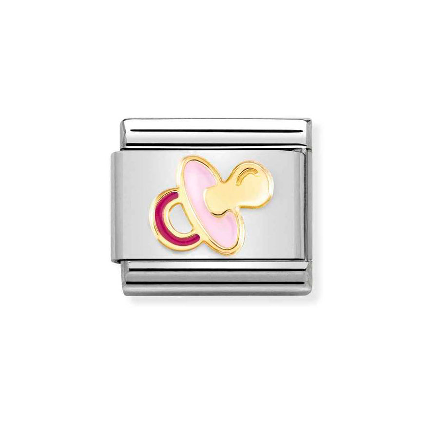 Nomination Gold Composable Classic Pink Pacifier Charm