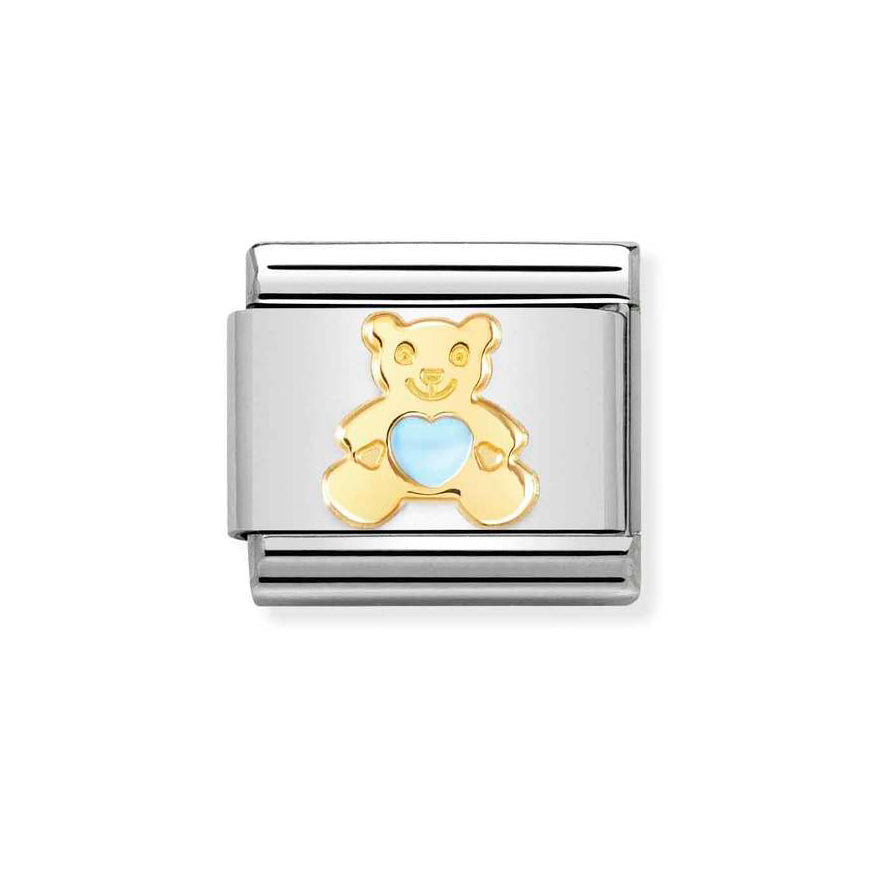 Nomination Gold Composable Classic Blue Heart Bear Charm