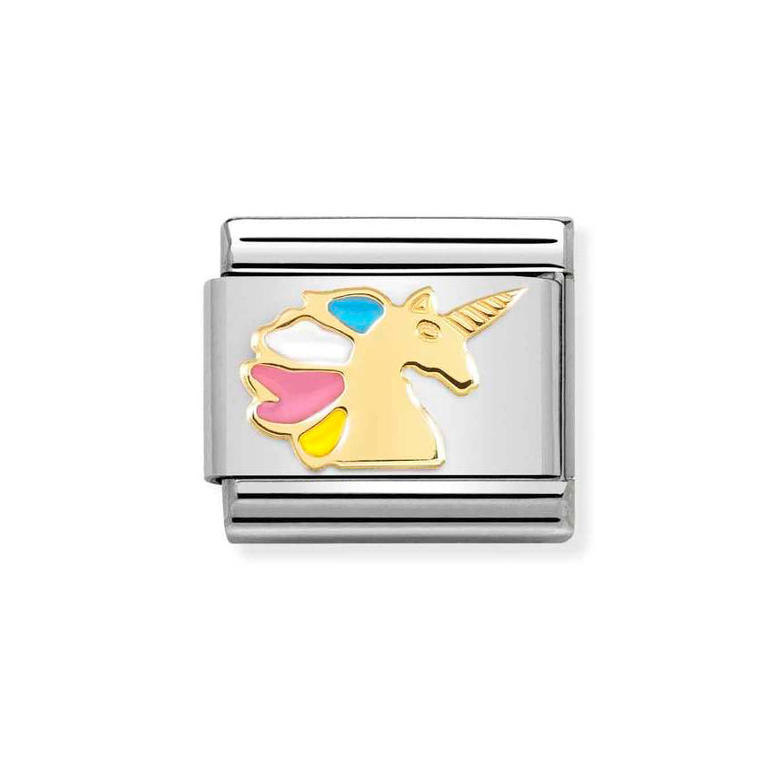 Nomination Gold Composable Classic Unicorn Multicolour Charm
