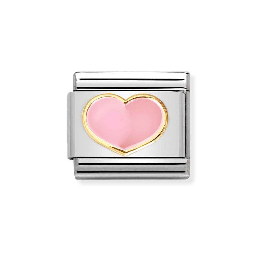 Nomination Gold Composable Classic Pink Heart Charm