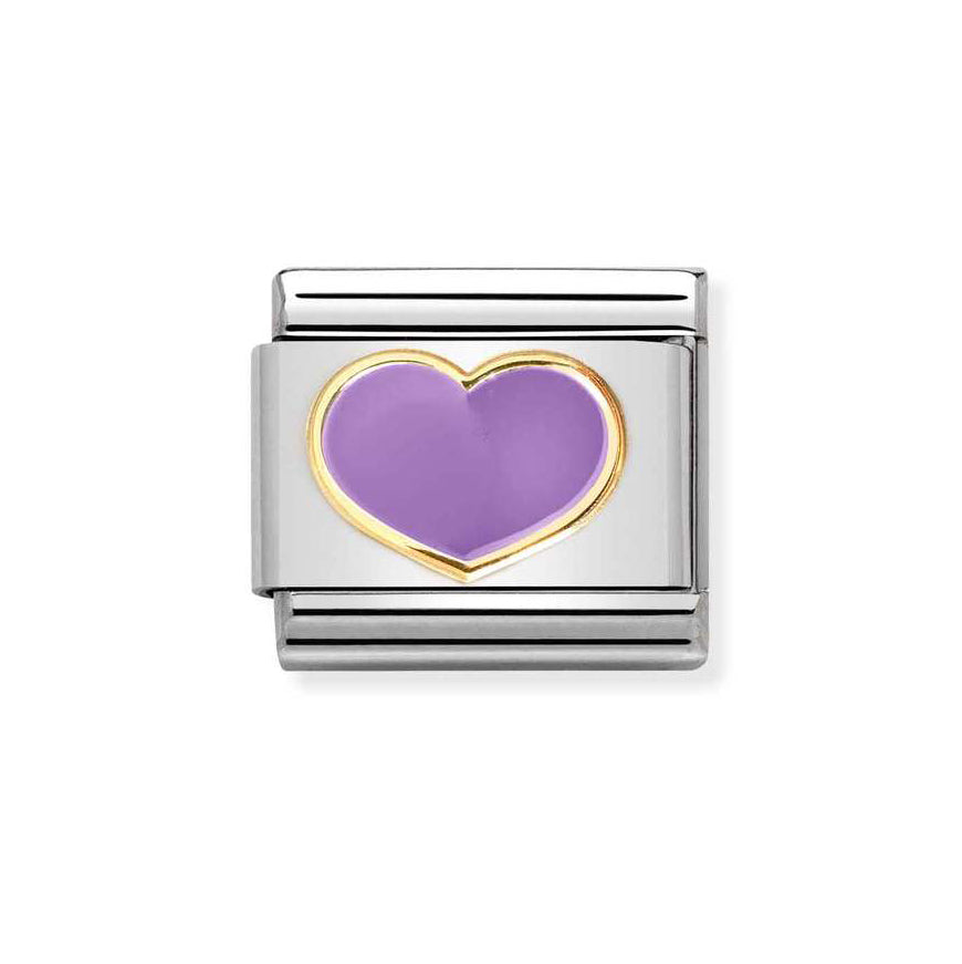Nomination Gold Composable Classic Lilac Heart Charm