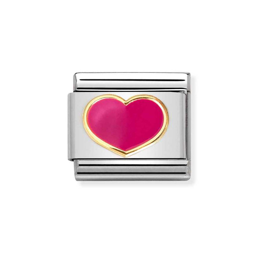 Nomination Gold Composable Classic Fuchsia Heart Charm