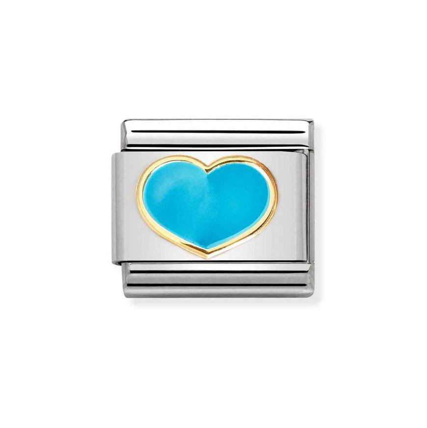 Nomination Gold Composable Classic Turquoise Heart Charm