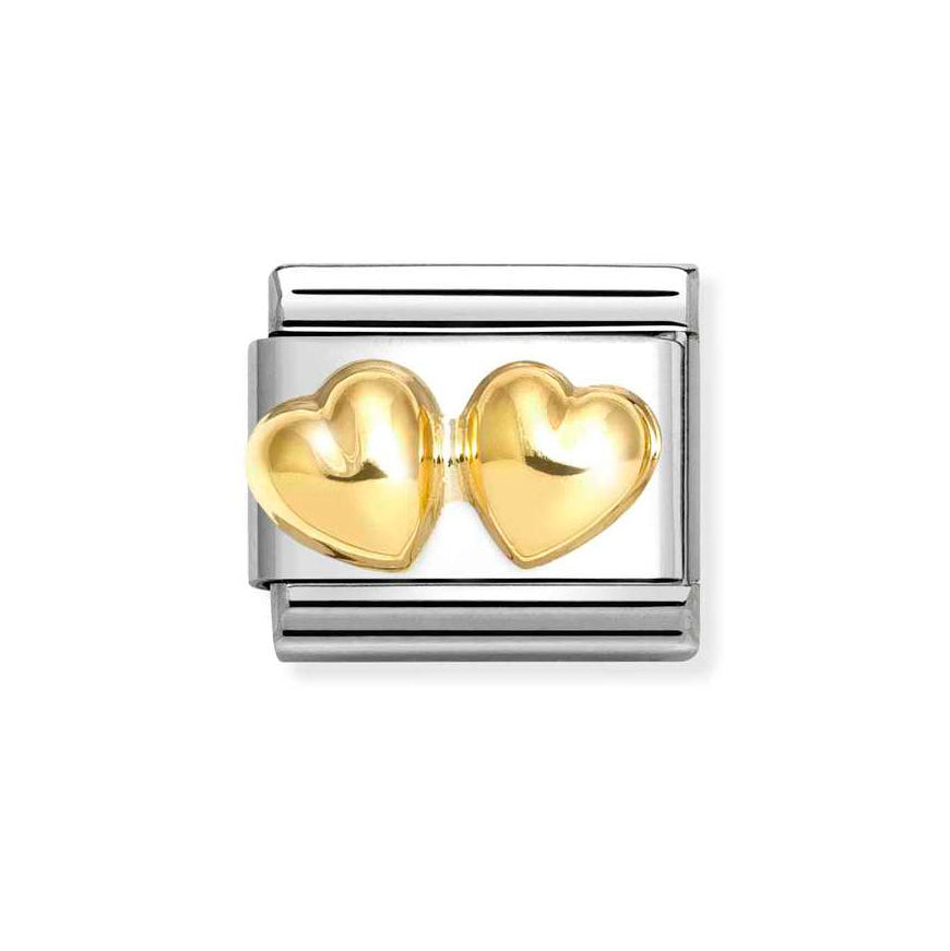 Nomination Gold Love Double Rounded Hearts