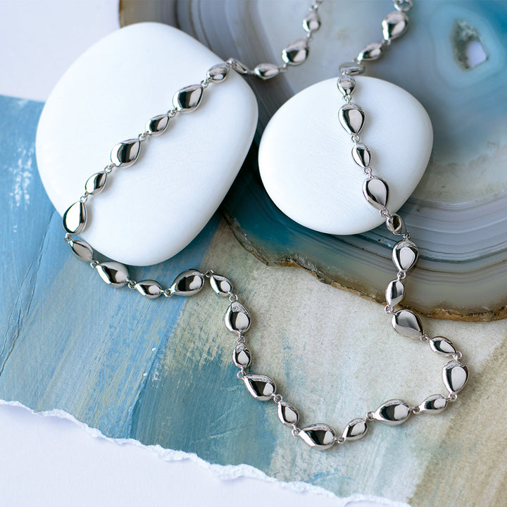 Kit Heath Silver Coast Pebble Linking Pebbles Necklace