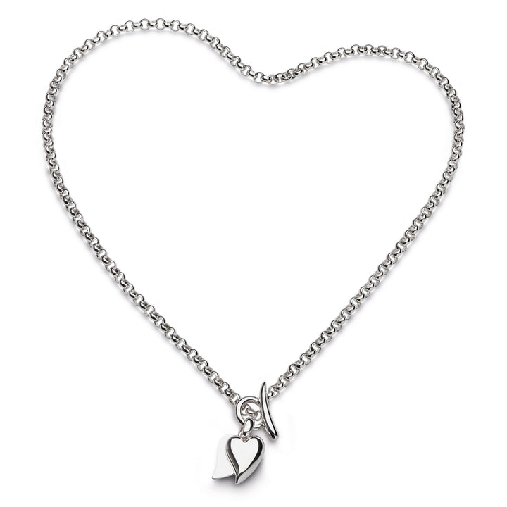 Kit Heath Silver Desire Love Duet Heart T-Bar Necklace