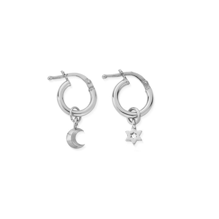 ChloBo Silver Wisdom & Guidance Small Hoops Earrings