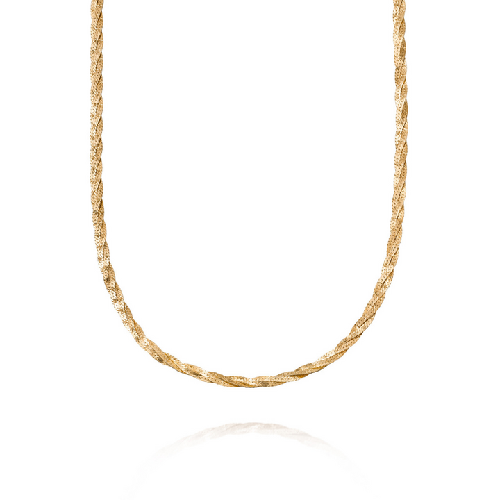 Daisy London 18ct Gold Plate Vita Weaved Chain Necklace