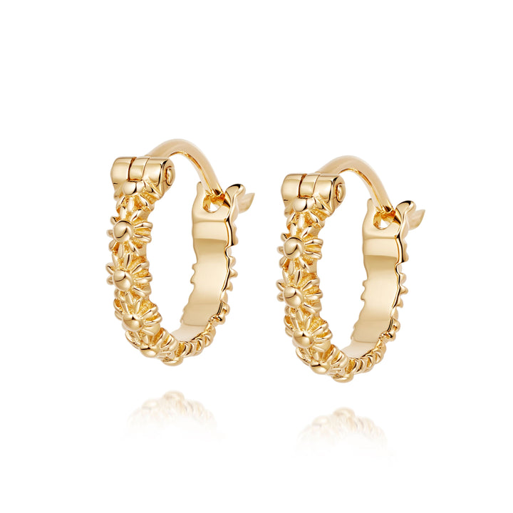 Daisy London 18ct Gold 10mm Daisy Iota Hoop Earrings