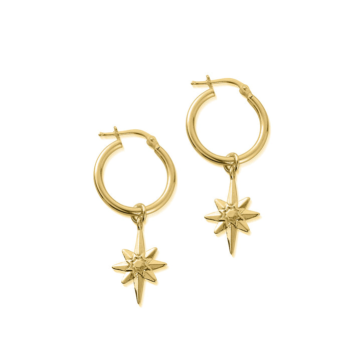 ChloBo Gold Lucky Star Hoop Earrings