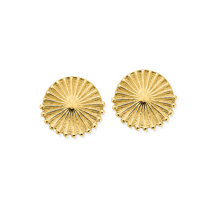 ChloBo Gold Sunburst Stud Earrings