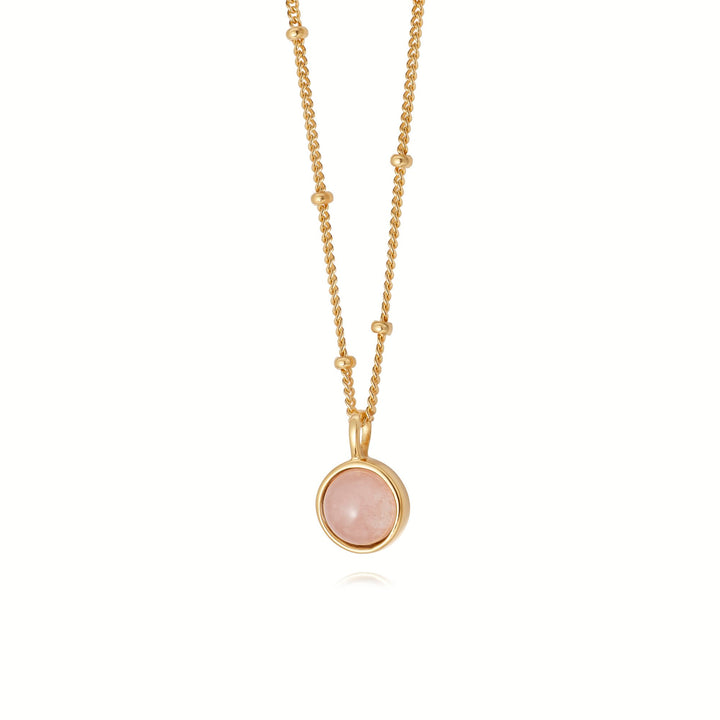 Daisy London 18ct Gold Plate Rose Quartz Healing Stone Necklace