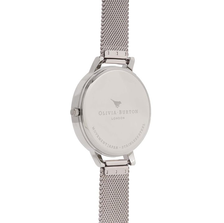 Olivia Burton Silver White Dial Mesh Watch