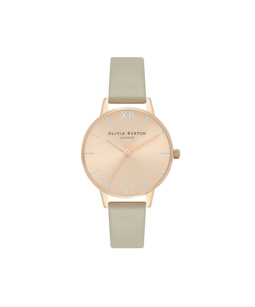 Olivia Burton Midi Dial Grey Strap Rose Gold Watch