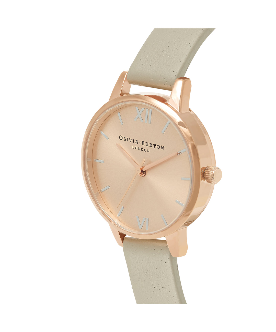 Olivia Burton Midi Dial Grey Strap Rose Gold Watch