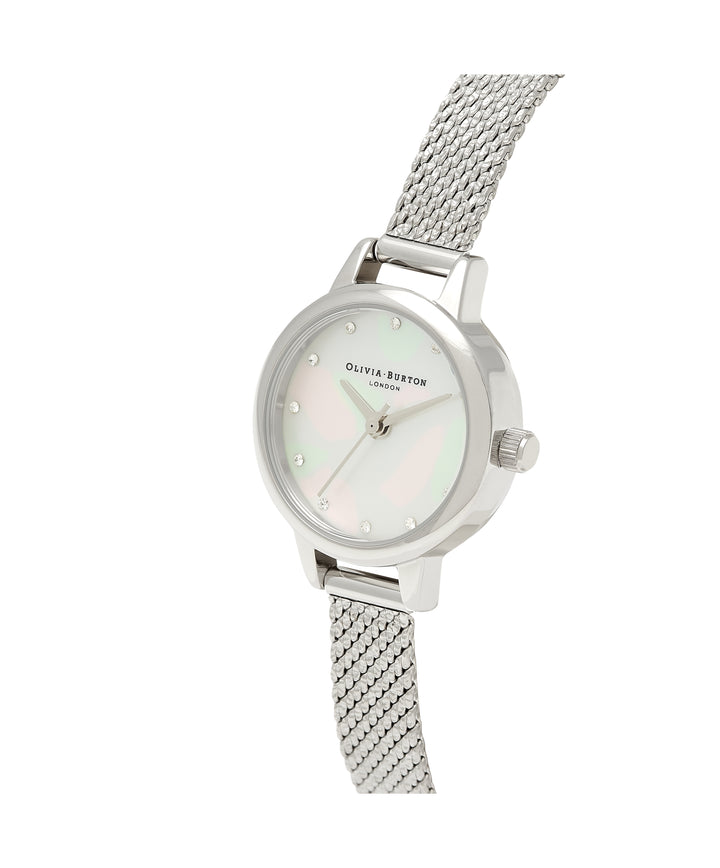 Olivia Burton Silver Mother of Pearl Mini Dial Boucle Strap Watch