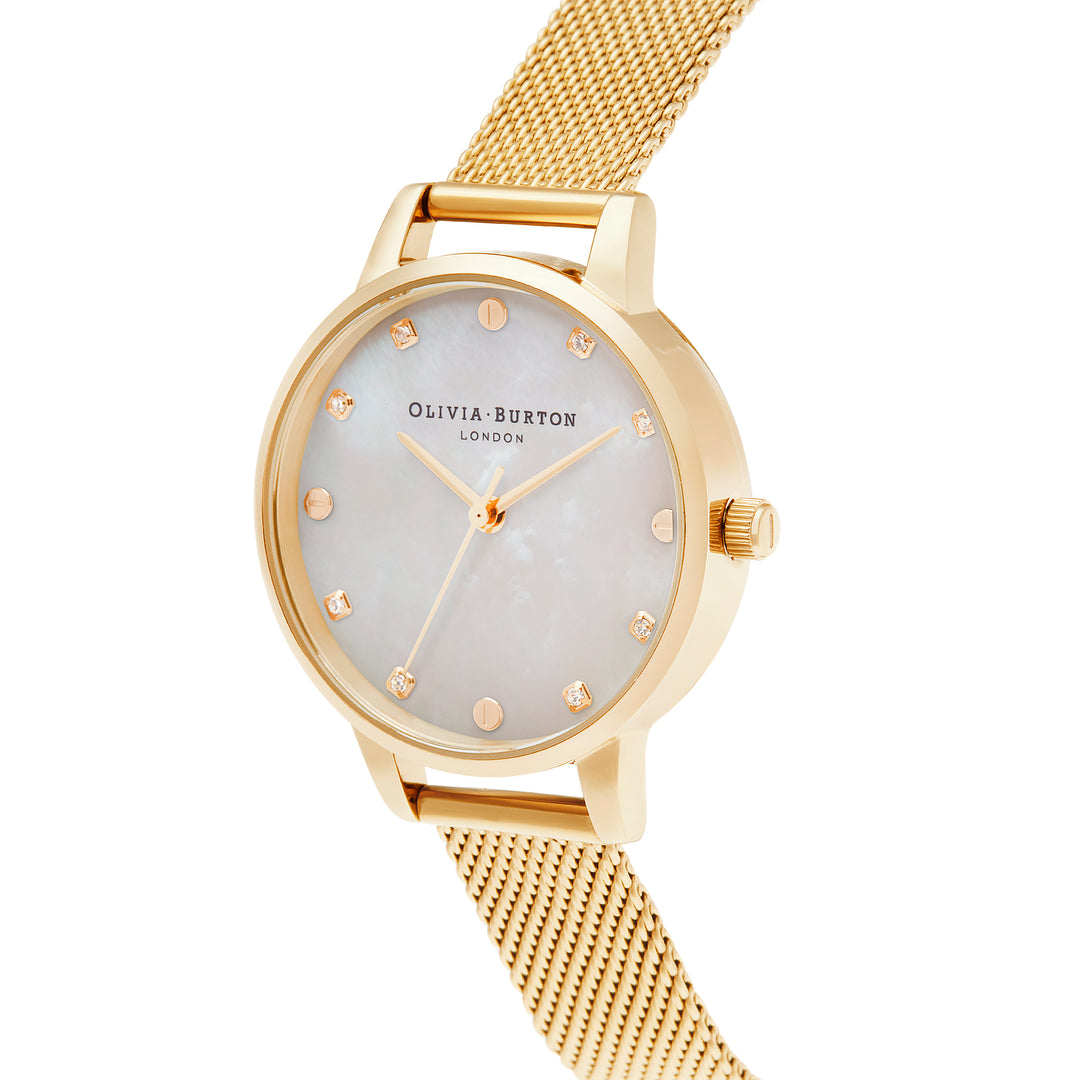 Olivia Burton Mother of Pearl Dial Boucle Strap Gold Watch