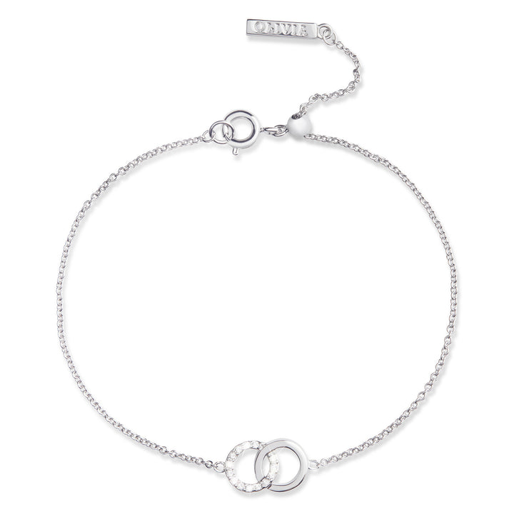 Olivia Burton Silver Bejewelled Interlink Chain Bracelet