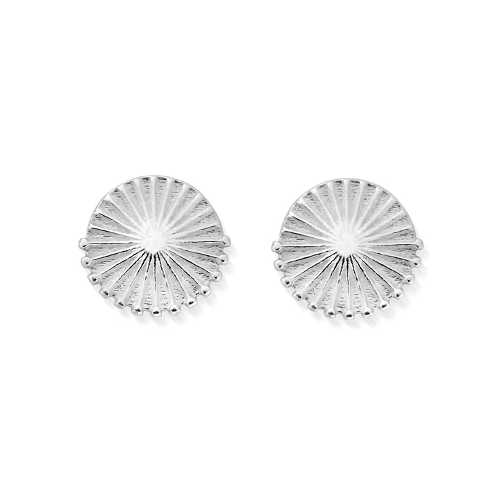 ChloBo Silver Sunburst Stud Earrings