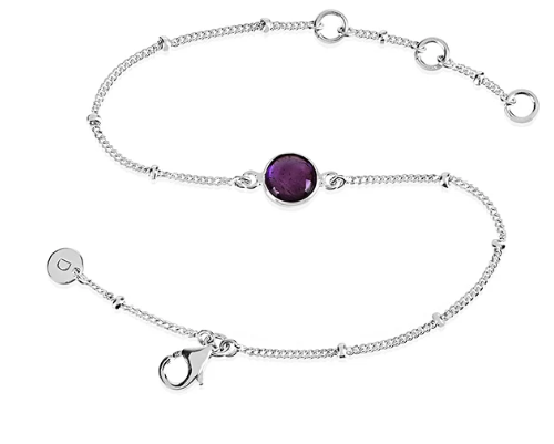 Daisy London Amethyst Healing Stone Silver Bracelet