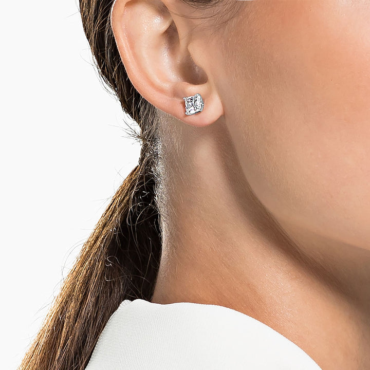 Swarovski Silver Stilla Square Stud Earrings