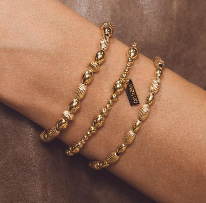 Chlobo Gold Mini Oval Disc Bracelet