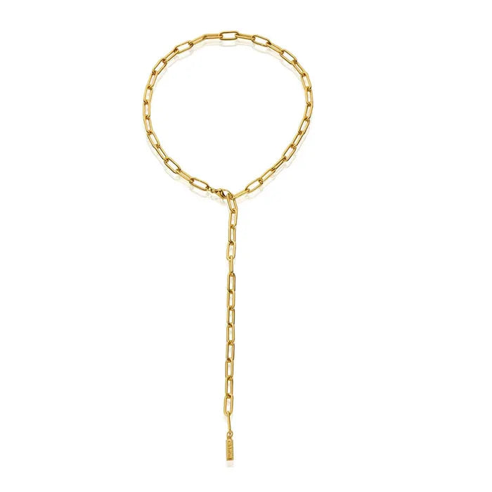 ChloBo Gold Medium Link Lariat Necklace