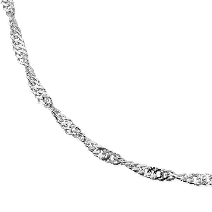 ChloBo Silver Twisted Rope Chain Necklace