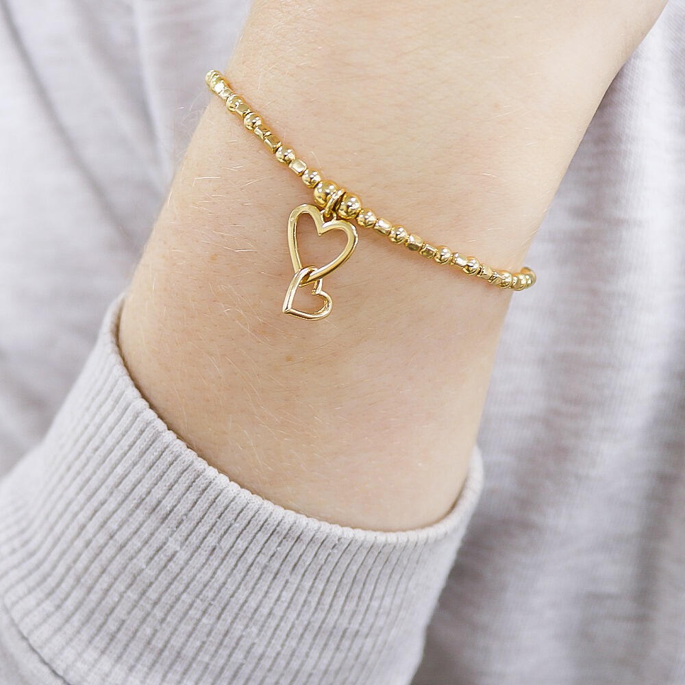 ChloBo Gold Interlocking Love Heart Bracelet