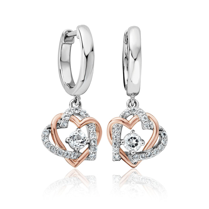 Clogau Always in my Heart White Topaz Earrings