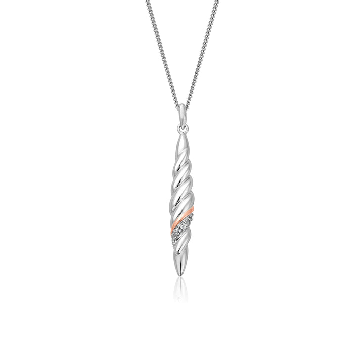 Clogau Lovers Twist Silver Pendant Necklace