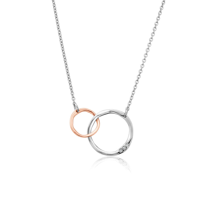 Clogau Ripples Silver Interlocking Circles Choker Necklace