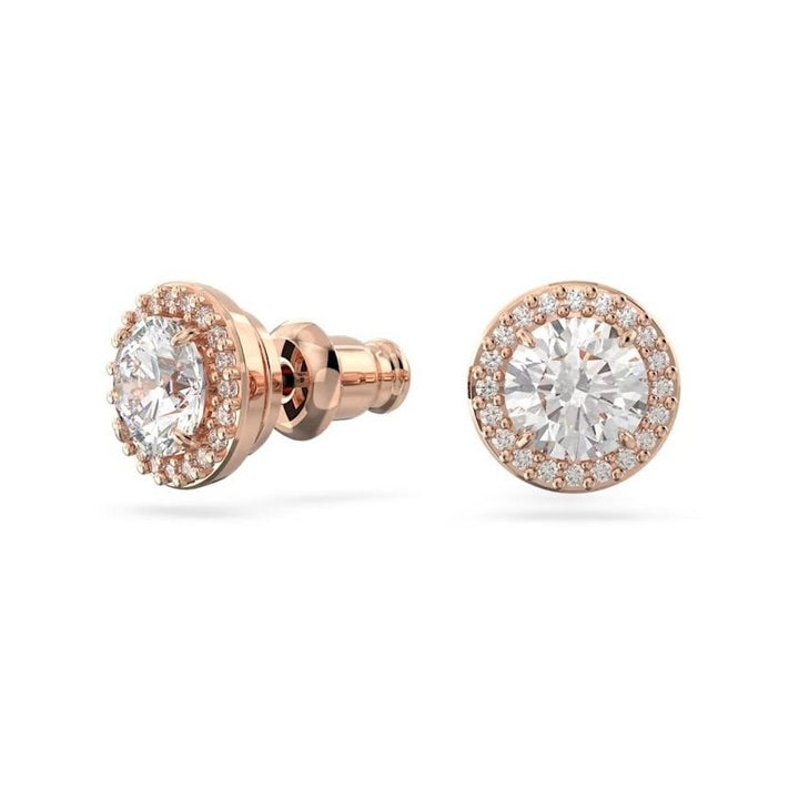 Swarovski Rose Gold Una Round Cut Stud Earrings