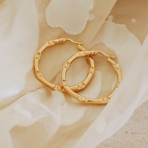 Daisy London 18ct Gold Estee Lalonde Goddess Glow Hoop Earrings