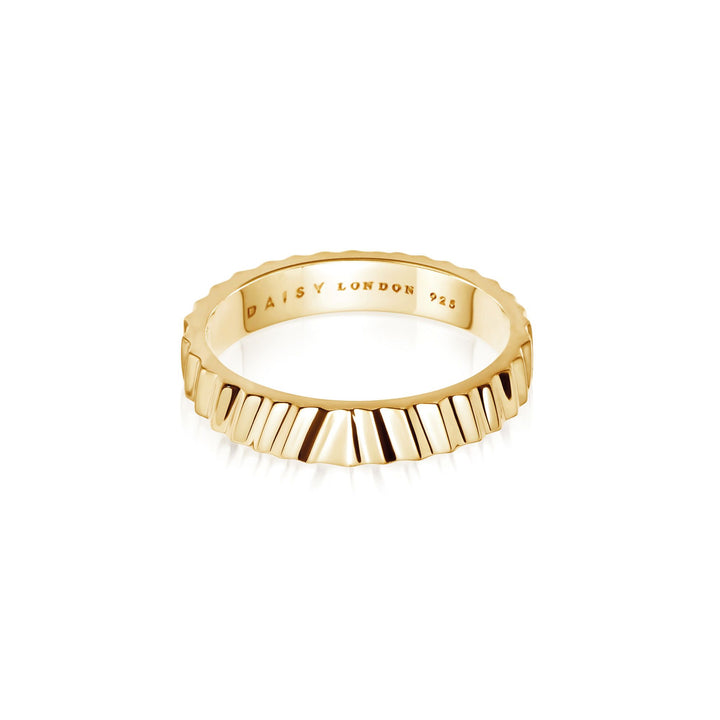 Daisy London 18ct Gold Estee Lalonde Sunburst Chunky Stacking Ring