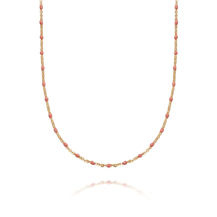 Daisy London 18ct Gold Pink Treasures Beaded Necklace