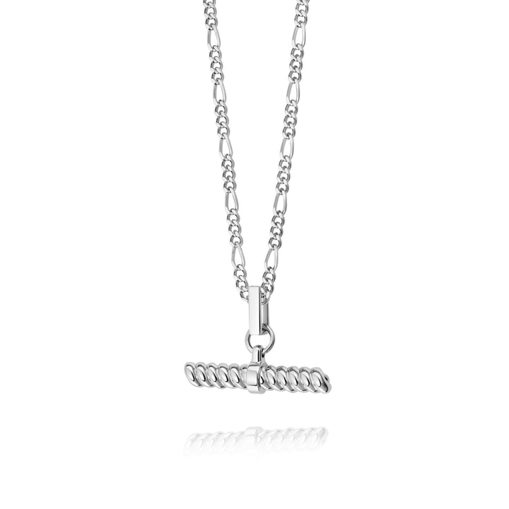 Daisy London Sterling Silver Treasures Rope T Bar Necklace