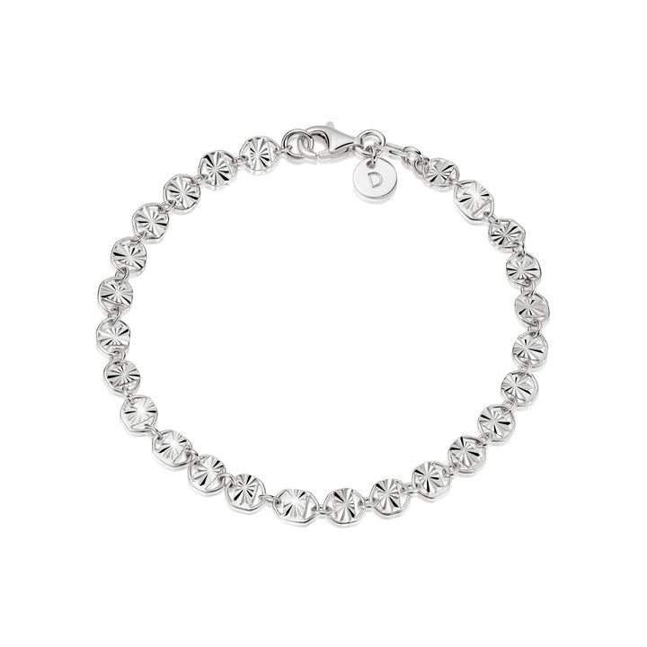 Daisy London Sterling Silver Treasures Sunburst Chain Bracelet