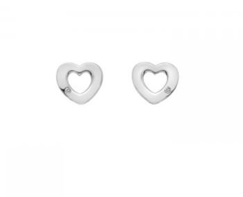 Hot Diamond Amulets Heart Silver Earrings