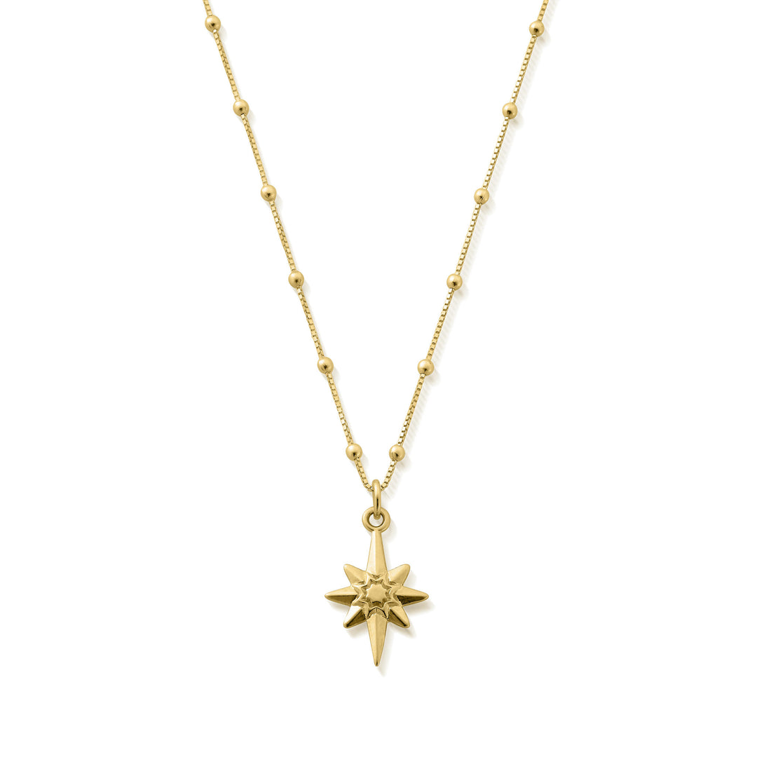 ChloBo Gold Bobble Chain North Star Necklace