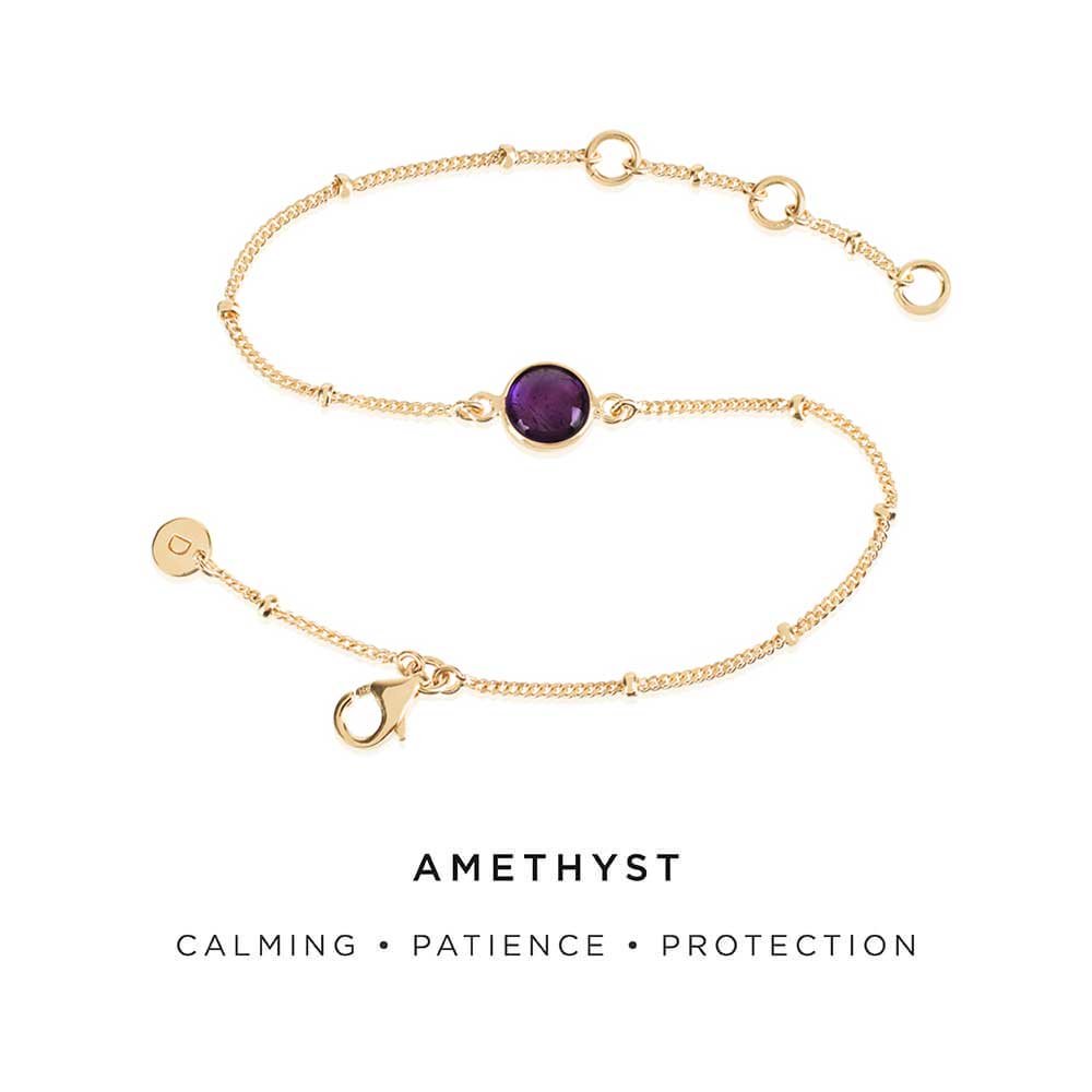 Daisy London Amethyst Healing Stone Gold Bracelet