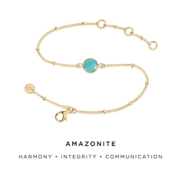 Daisy London Amazonite Healing Stone Gold Bracelet
