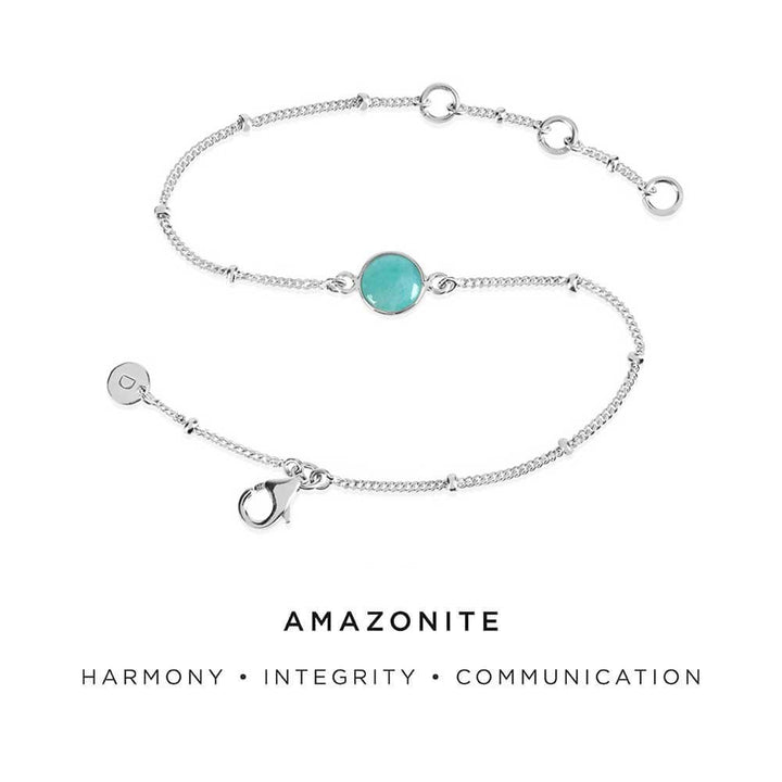 Daisy London Amazonite Healing Stone silver bracelet