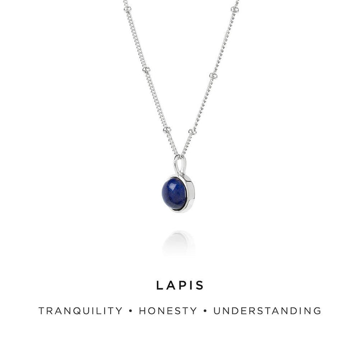 Daisy London Lapis Healing Stone Silver Necklace