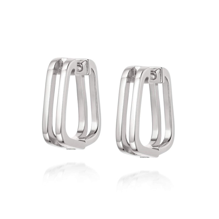 Daisy London Sterling Silver Rupi Huggie Hoop  Earrings