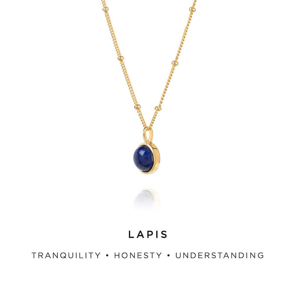 Daisy London Gold Lapis Healing Necklace