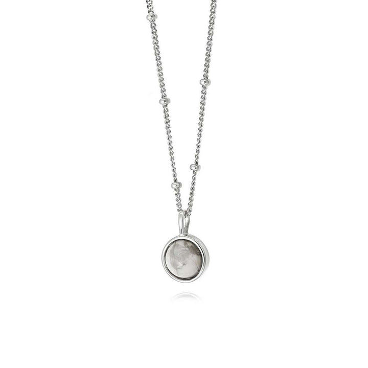 Daisy London Howlite Healing Stone Silver Necklace