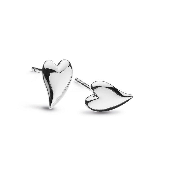 Kit Heath Silver Desire Kiss Mini Heart Stud Earrings