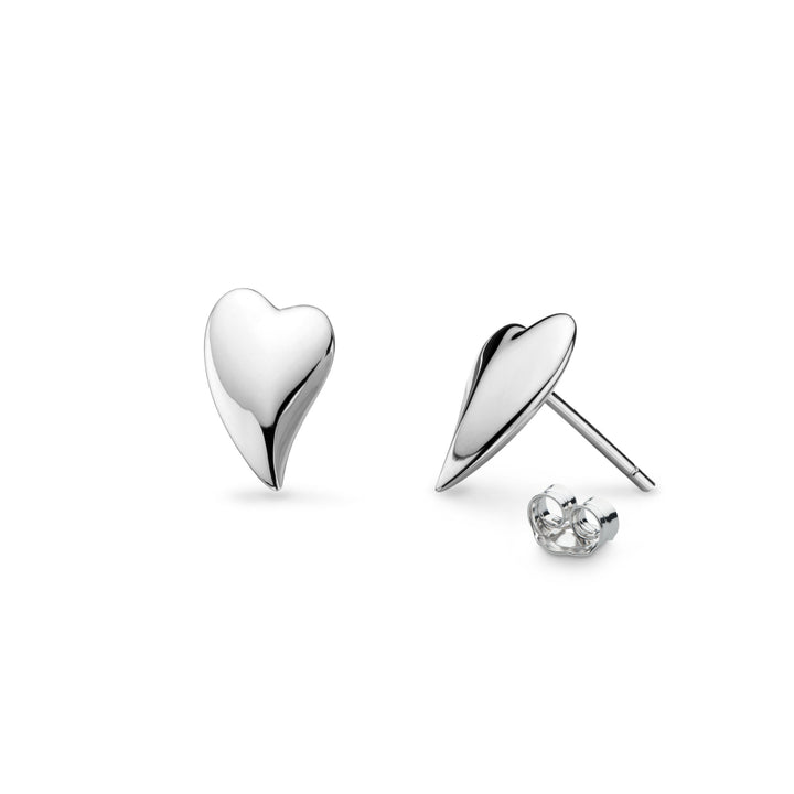 Kit Heath Silver Desire Cherish Heart Stud Earrings